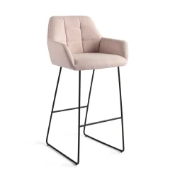 Jesper Home Barkruk Met Rugleuning|Barkruk Noto Slide Black (zithoogte 75cm)