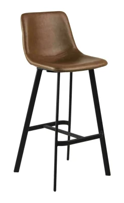 Bendt Barkruk Met Rugleuning|Barkruk Leer / Kunstleer|Barkruk Novi PU, kleur Bruin