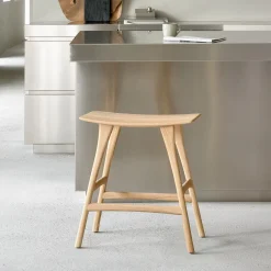 Ethnicraft Barkruk Hout|Barkruk Osso Hout (zithoogte 65cm)