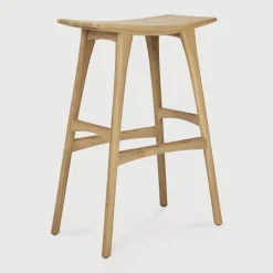 Ethnicraft Barkruk Hout|Barkruk Osso Hout (zithoogte 78cm)