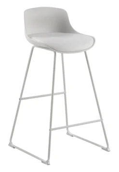 Bendt Barkruk Met Rugleuning|Barkruk Pelle Kunststof, kleur (zithoogte 76cm) Wit