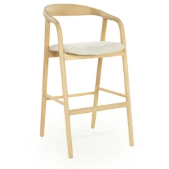 Eleonora Barkruk Met Rugleuning|Barkruk Rayven Essen en stof (zithoogte 75cm)