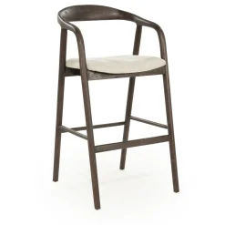 Eleonora Barkruk Met Rugleuning|Barkruk Rayven Essen en stof (zithoogte 75cm)