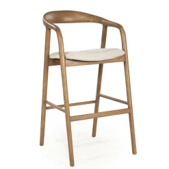 Eleonora Barkruk Met Rugleuning|Barkruk Rayven Essen en stof (zithoogte 75cm)