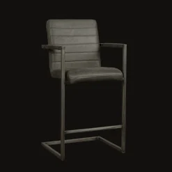 Tower Living Barkruk Met Rugleuning|Barkruk Leer / Kunstleer|Barkruk Rocca (zithoogte 69cm)