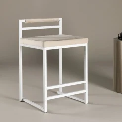 Nohr Barkruk Met Rugleuning|Barkruk Rudolfo Velvet (zithoogte 58cm)