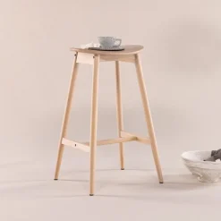 Nohr Barkruk Hout|Barkruk Sharnita Rubberhout (zithoogte 76cm)