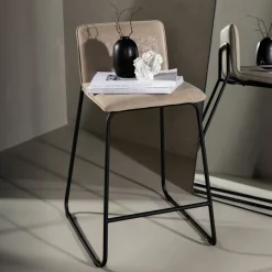 Nohr Barkruk Met Rugleuning|Barkruk Sheridan Microvezel, kleur (zithoogte 64cm) Beige