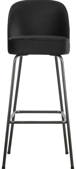 WOOOD Barkruk Met Rugleuning|Barkruk Vogue (zithoogte 80cm) Velvet Zwart