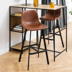 Bendt Barkruk Met Rugleuning|Barkruk Leer / Kunstleer|Barkruk Xanthe PU (zithoogte 76.5cm)