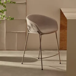 Kave Home Barkruk Met Rugleuning|Barkruk Yvette kleur (zithoogte 75cm) Beige