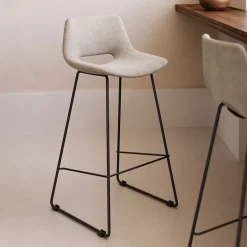 Kave Home Barkruk Met Rugleuning|Barkruk Zahara (zithoogte 65cm)