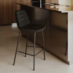 Kave Home Barkruk Met Rugleuning|Barkruk Zunilda Chenille