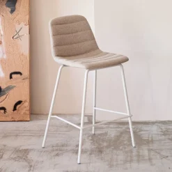 Kave Home Barkruk Met Rugleuning|Barkruk Zunilda Chenille