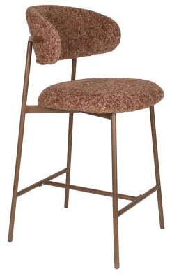 ZILT Barkruk Met Rugleuning|Barstoel Arlena Geweven stof (zithoogte 65cm)