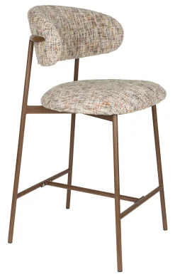 ZILT Barkruk Met Rugleuning|Barstoel Arlena Geweven stof (zithoogte 65cm)