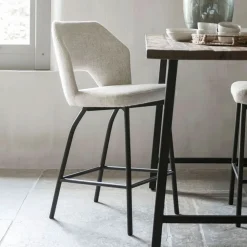 MUST Living Barkruk Met Rugleuning|Barstoel Bloom Polaris (zithoogte 65cm)