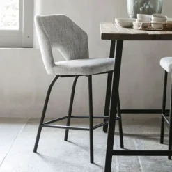 MUST Living Barkruk Met Rugleuning|Barstoel Bloom Polaris (zithoogte 65cm)