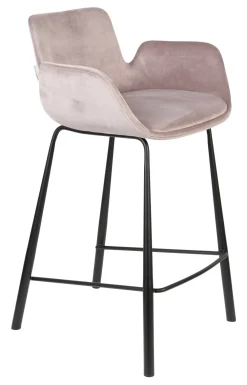 Zuiver Barkruk Met Rugleuning|Barstoel Brit Velvet (zithoogte 68cm) Roze