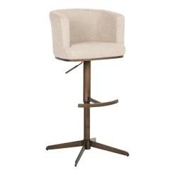 Richmond Interiors Barkruk Met Rugleuning|Barkruk Verstelbaar|Barstoel Cheyenne Bouclé (zithoogte 67cm) Biscuit Beach