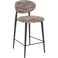 Richmond Interiors Barkruk Met Rugleuning|Barstoel Dantes Geweven stof, kleur Hazel