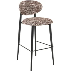 Richmond Interiors Barkruk Met Rugleuning|Barstoel Dantes Geweven stof, kleur Hazel