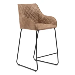 Rivièra Maison Barkruk Leer / Kunstleer|Barkruk Met Rugleuning|Barstoel Frisco Drive Pellini (zithoogte 67cm)