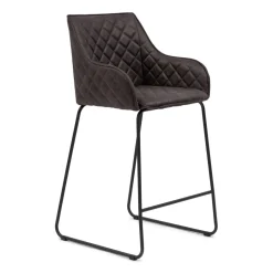 Rivièra Maison Barkruk Leer / Kunstleer|Barkruk Met Rugleuning|Barstoel Frisco Drive Pellini (zithoogte 67cm)