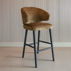 Richmond Interiors Barkruk Met Rugleuning|Barstoel Indigo Triangle, kleur (zithoogte 76cm) Goud