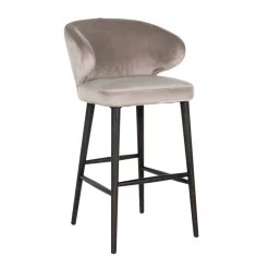 Richmond Interiors Barkruk Met Rugleuning|Barstoel Indigo Velvet (zithoogte 78cm)