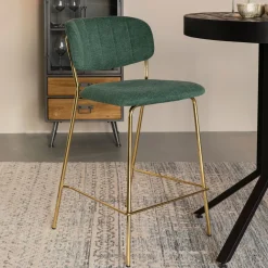 ZILT Barkruk Met Rugleuning|Barstoel Kolten Goud (zithoogte 65cm)