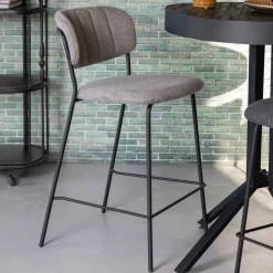 ZILT Barkruk Met Rugleuning|Barstoel Kolten Zwart (zithoogte 65cm)