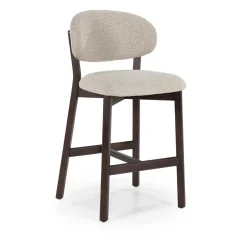 Eleonora Barkruk Met Rugleuning|Barstoel Mikky Eikenhout en stof (zithoogte 69cm)