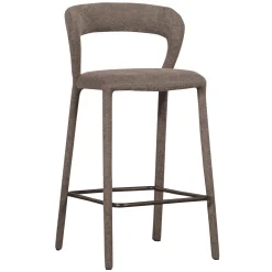 WOOOD Barkruk Met Rugleuning|Barstoel Noble Geweven stof (zithoogte 71cm)