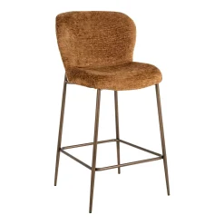 Richmond Interiors Barkruk Met Rugleuning|Barstoel Odarby Fusion stof, kleur (zithoogte 68cm) Cognac