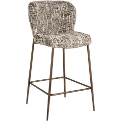 Richmond Interiors Barkruk Met Rugleuning|Barstoel Odarby Omara stof, kleur Bruin (zithoogte 68cm)