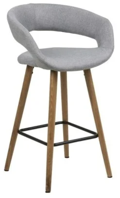 Bendt Barkruk Met Rugleuning|Barstoel Pia (zithoogte 65,5 cm) Lichtgrijs