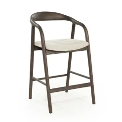 Eleonora Barkruk Met Rugleuning|Barstoel Rayven Essen en stof (zithoogte 65cm)