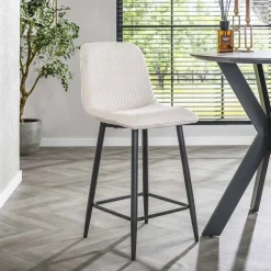 LifestyleFurn Barkruk Met Rugleuning|Barstoel Salim Rib (zithoogte 65cm)