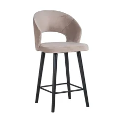 Richmond Interiors Barkruk Met Rugleuning|Barstoel Savoy Velvet, kleur (zithoogte 68cm) Khaki