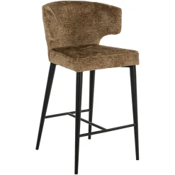 Richmond Interiors Barkruk Met Rugleuning|Barstoel Taylor Chenille (zithoogte 67cm)