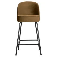 WOOOD Barkruk Met Rugleuning|Barstoel Vogue Velvet (zithoogte 64cm)