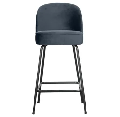 WOOOD Barkruk Met Rugleuning|Barstoel Vogue Velvet (zithoogte 64cm)