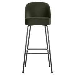 WOOOD Barkruk Met Rugleuning|Barstoel Vogue Velvet (zithoogte 79cm)