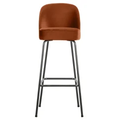 WOOOD Barkruk Met Rugleuning|Barstoel Vogue Velvet (zithoogte 79cm)