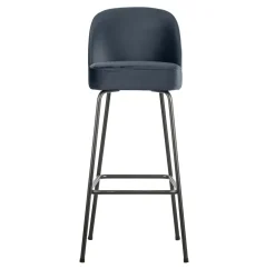 WOOOD Barkruk Met Rugleuning|Barstoel Vogue Velvet (zithoogte 79cm)