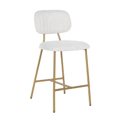 Richmond Interiors Barkruk Met Rugleuning|Barstoel Xenia Bouclé, kleur (zithoogte 66cm) Wit
