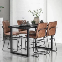 DTP Home Bartafels|Bartafel Beam Teakhout 150 x 80cm, kleur Zwart