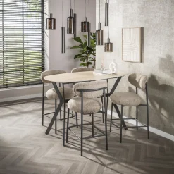 LifestyleFurn Bartafels|Bartafel Laycie Keramiek in Travertin-look, 140 x 75cm