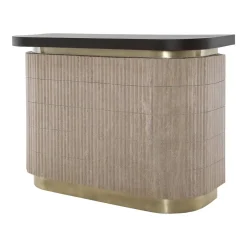 Richmond Interiors Bartafels|Bartafel Martini Travertin en hout, 140 x 60cm Bruin